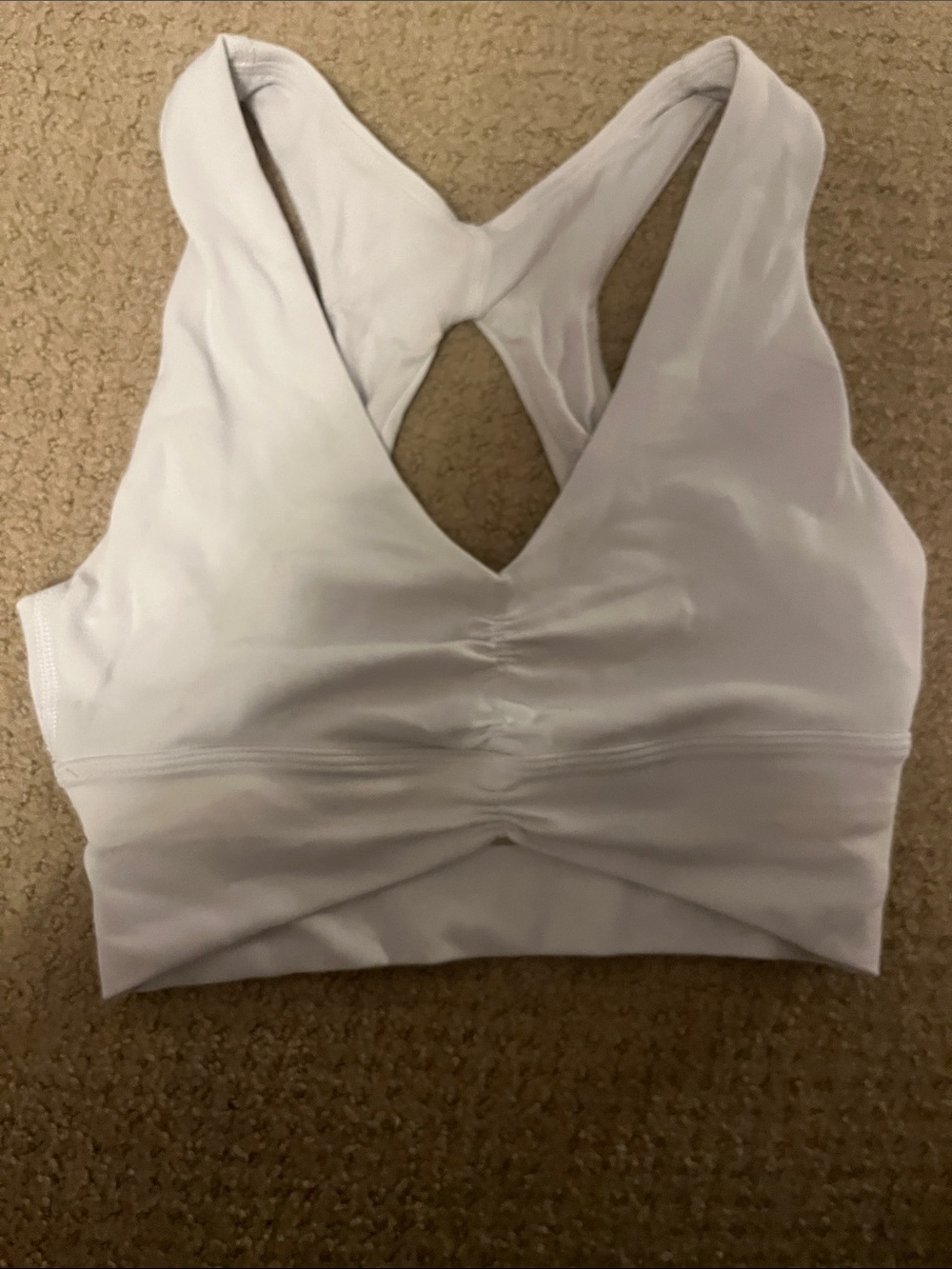 White Aritzia Racerback Sports Bra Golden Butter Collection